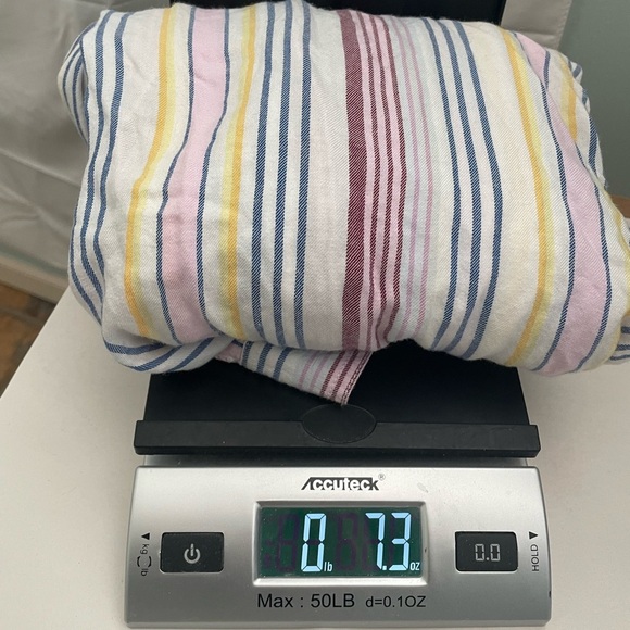 BeachLunchLounge Womens Alex Shirt Long Sleeve Button Up Multicolor Stripe Large - Picture 7 of 8